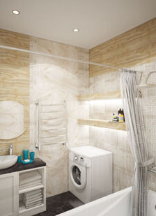 Фото № 4: Дизайн-проект двухкомнатной квартиры 62.0  м² Стиль Современная классика для ЖК Московский