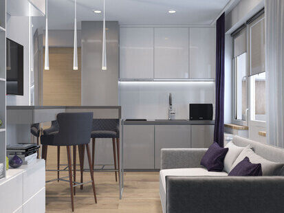 Фото № 1: Дизайн-проект квартиры-студии 20.6  м² Стиль Минимализм для ЖК Московский