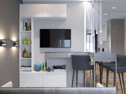 Фото № 4: Дизайн-проект квартиры-студии 20.6  м² Стиль Минимализм для ЖК Московский