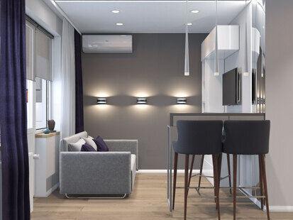 Фото № 3: Дизайн-проект квартиры-студии 20.6  м² Стиль Минимализм для ЖК Московский