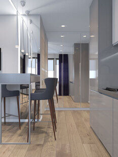 Фото № 2: Дизайн-проект квартиры-студии 20.6  м² Стиль Минимализм для ЖК Московский