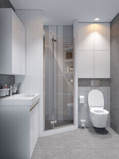 Фото № 6: Дизайн-проект квартиры-студии 20.6  м² Стиль Минимализм для ЖК Московский