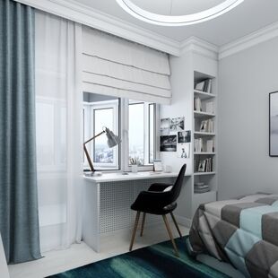 Фото № 4: Дизайн-проект трехкомнатной квартиры 80.9  м² Стиль Современная классика для ЖК Московский