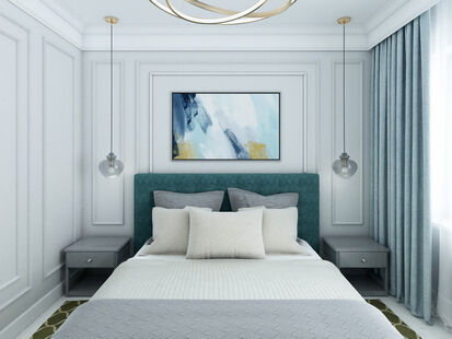 Фото № 6: Дизайн-проект трехкомнатной квартиры 80.9  м² Стиль Современная классика для ЖК Московский