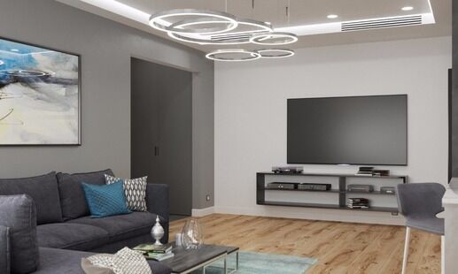 Фото № 4: Дизайн-проект трехкомнатной квартиры 78.12  м² Стиль Модернизм для ЖК Московский