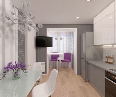 Фото № 6: Дизайн-проект однокомнатной квартиры 35.2  м² Стиль Минимализм для ЖК Московский