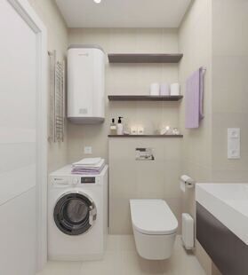 Фото № 4: Дизайн-проект однокомнатной квартиры 35.2  м² Стиль Минимализм для ЖК Московский