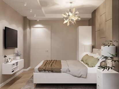 Фото № 2: Дизайн-проект трехкомнатной квартиры 86.95  м² Стиль Фьюжн для ЖК Московский