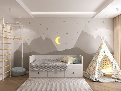 Фото № 5: Дизайн-проект трехкомнатной квартиры 86.95  м² Стиль Фьюжн для ЖК Московский