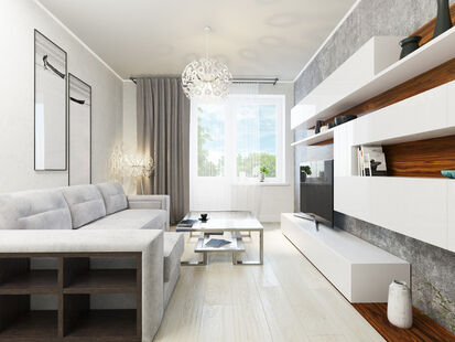 Фото № 4: Дизайн-проект трехкомнатной квартиры 90.9  м² Стиль Минимализм для ЖК Московский