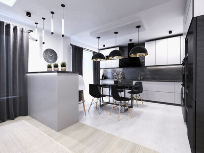 Фото № 1: Дизайн-проект двухкомнатной квартиры 66.41  м² Стиль Модернизм для ЖК Московский