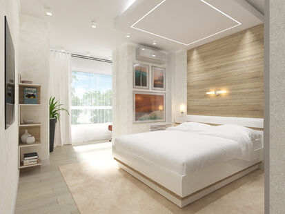 Фото № 3: Дизайн-проект двухкомнатной квартиры 66.41  м² Стиль Модернизм для ЖК Московский