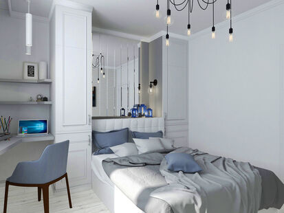 Фото № 6: Дизайн-проект трехкомнатной квартиры 86.8  м² Стиль Современная классика для ЖК Московский