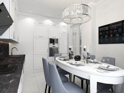 Фото № 2: Дизайн-проект трехкомнатной квартиры 86.8  м² Стиль Современная классика для ЖК Московский