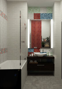 Фото № 5: Дизайн-проект трехкомнатной квартиры 88.52  м² Стиль Эклектика для ЖК Московский