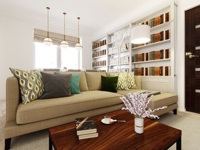 Фото № 1: Дизайн-проект четырехкомнатной квартиры 124.8  м² Стиль Американская классика для ЖК Московский