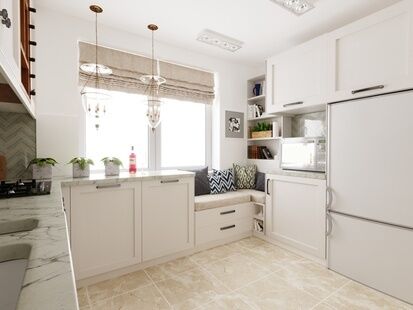 Фото № 3: Дизайн-проект четырехкомнатной квартиры 124.8  м² Стиль Американская классика для ЖК Московский