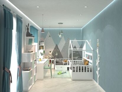 Фото № 4: Дизайн-проект трехкомнатной квартиры 93.39  м² Стиль Модернизм для ЖК Московский