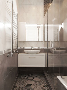 Фото № 6: Дизайн-проект двухкомнатной квартиры 64.2  м² Стиль Американская Классика для ЖК Неоклассика 1