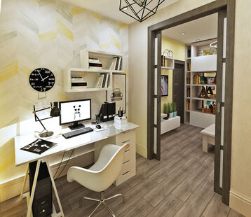 Фото № 3: Дизайн-проект двухкомнатной квартиры 56.23  м² Стиль Этнический для ЖК Московский