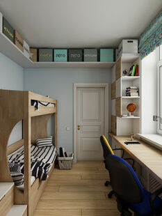 Фото № 1: Дизайн-проект детской 8.82  м² Скандинавский стиль для ЖК Московский