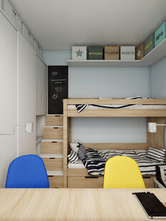 Фото № 2: Дизайн-проект детской 8.82  м² Скандинавский стиль для ЖК Московский