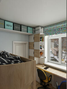 Фото № 5: Дизайн-проект детской 8.82  м² Скандинавский стиль для ЖК Московский