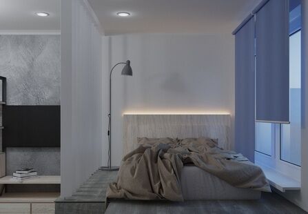 Фото № 3: Дизайн-проект однокомнатной квартиры 65.6  м² Стиль Контемпорари для ЖК Московский