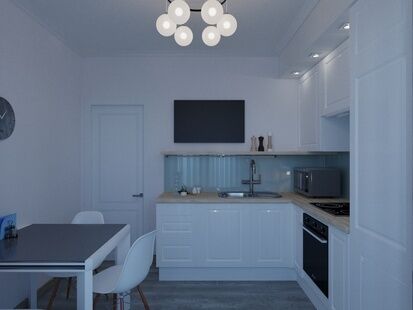 Фото № 4: Дизайн-проект однокомнатной квартиры 65.6  м² Стиль Контемпорари для ЖК Московский