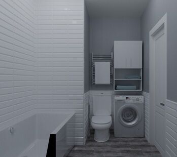 Фото № 2: Дизайн-проект однокомнатной квартиры 65.6  м² Стиль Контемпорари для ЖК Московский