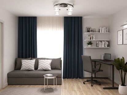 Фото № 1: Дизайн-проект однокомнатной квартиры 30.08  м² Скандинавский стиль для ЖК Московский