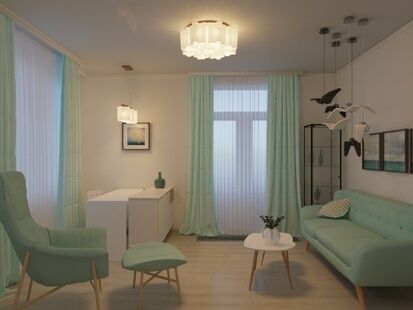 Фото № 2: Дизайн-проект кабинета 17.2  м² Стиль Контемпорари для ЖК Московский