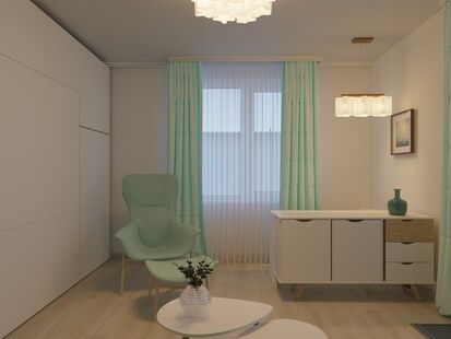 Фото № 4: Дизайн-проект кабинета 17.2  м² Стиль Контемпорари для ЖК Московский