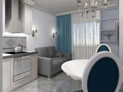 Фото № 1: Дизайн-проект двухкомнатной квартиры 63.18  м² Стиль Современная классика для ЖК Московский