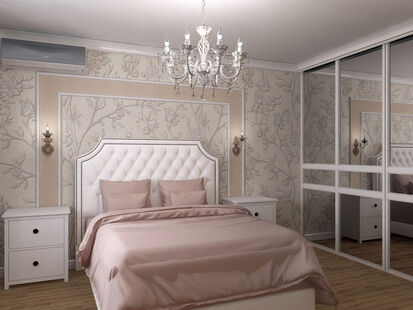 Фото № 2: Дизайн-проект двухкомнатной квартиры 63.18  м² Стиль Современная классика для ЖК Московский