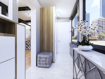 Фото № 5: Дизайн-проект квартиры-студии 74.83  м² Стиль Модернизм для гостевого дома