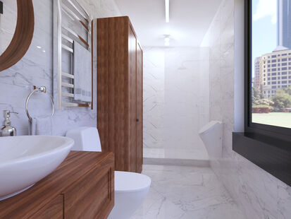 Фото № 2: Дизайн-проект квартиры-студии 74.83  м² Стиль Модернизм для гостевого дома