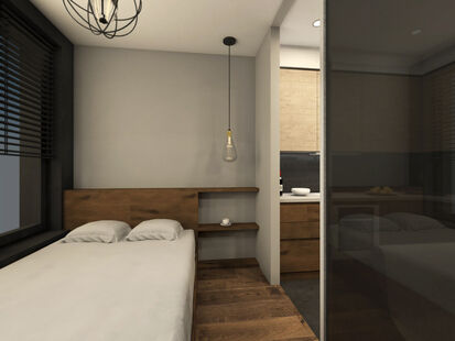 Фото № 5: Дизайн-проект однокомнатной квартиры 41.71  м² Стиль Минимализм для ЖК Перовский