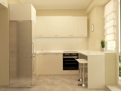 Фото № 5: Дизайн-проект однокомнатной квартиры 32.9  м² Стиль Контемпорари для ЖК Московский