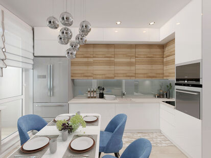 Фото № 2: Дизайн-проект двухкомнатной квартиры 65.31  м² Стиль Контемпорари для ЖК Московский