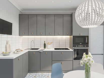 Фото № 2: Дизайн-проект двухкомнатной квартиры 65.6  м² Скандинавский стиль для ЖК Московские водники