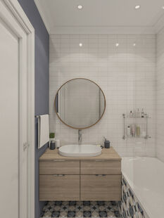 Фото № 3: Дизайн-проект двухкомнатной квартиры 65.6  м² Скандинавский стиль для ЖК Московские водники