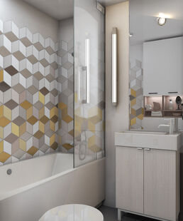 Фото № 4: Дизайн-проект однокомнатной квартиры 45.29  м² Стиль Модернизм для ЖК Отрада 2