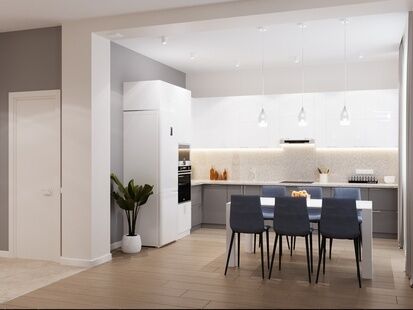 Фото № 2: Дизайн-проект двухкомнатной квартиры 71.8  м² Стиль Контемпорари для ЖК Новорижский