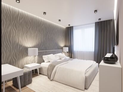 Фото № 3: Дизайн-проект 4-комнатной квартиры 111.4 кв.м Стиль Модернизм для ЖК Московский