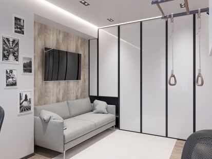 Фото № 2: Дизайн-проект 4-комнатной квартиры 111.4 кв.м Стиль Модернизм для ЖК Московский