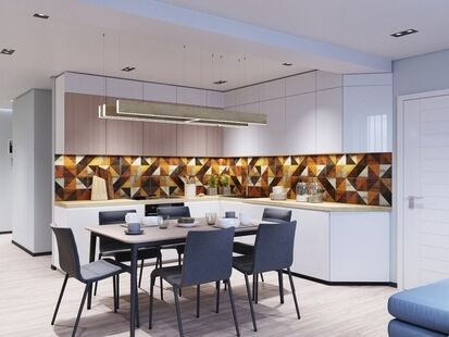 Фото № 6: Дизайн-проект 4-комнатной квартиры 111.4 кв.м Стиль Модернизм для ЖК Московский