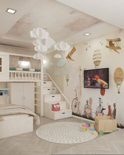 Фото № 4: Дизайн-проект трехкомнатной квартиры 96.84  м² Стиль Фьюжн для ЖК Московский