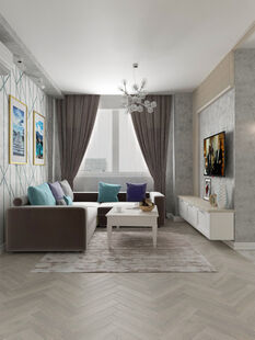 Фото № 5: Дизайн-проект трехкомнатной квартиры 96.84  м² Стиль Фьюжн для ЖК Московский