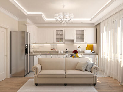 Фото № 1: Дизайн-проект двухкомнатной квартиры 55.0  м² Стиль Контемпорари для ЖК Московский